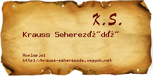 Krauss Seherezádé névjegykártya